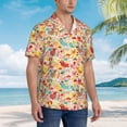 thumbnail image 3 of Pofeuu Colorful Chicken Print Hawaiian Shirt for Men Sleeves Casual Button Down Summer Beach Dress Shirts T-Shirts,XX-Large, 3 of 7