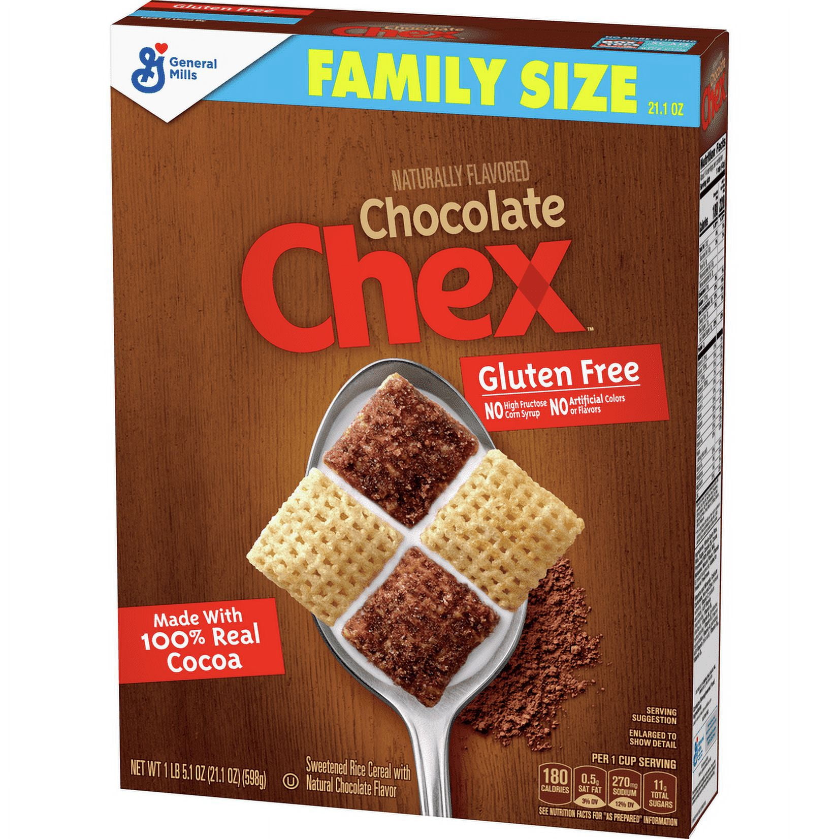 Chocolate Chex Breakfast Cereal, Gluten Free, 21.1 oz
