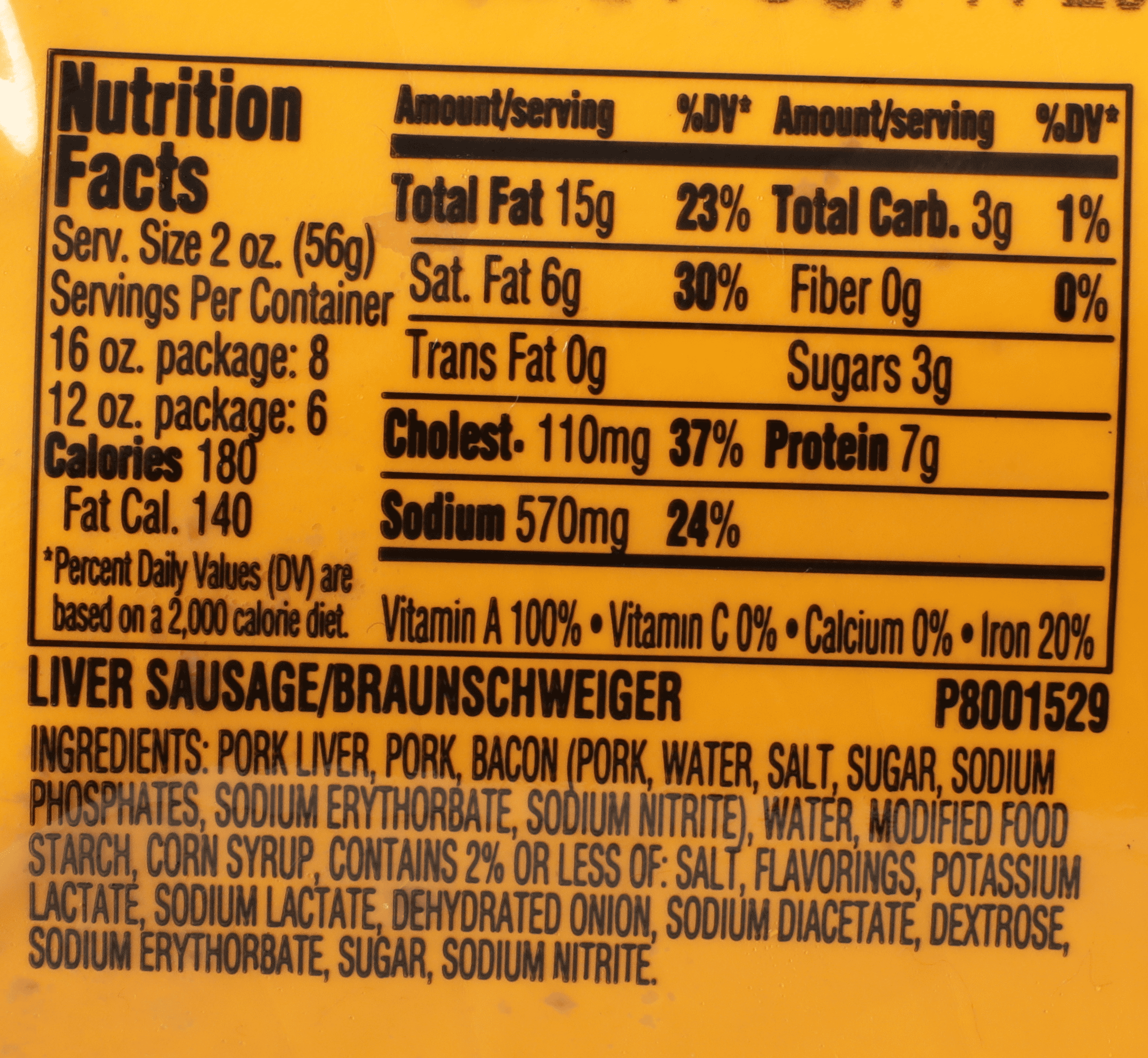 John Morrell Braunschweiger, 16 oz