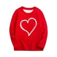 thumbnail image 4 of Girls Valentine's Day Heart Shirt Long Sleeve Soft T-Shirt, Stretchy Kids Red Top for Holiday & Casual Wear, Sizes 3-4 to 13-14 Years,Size 7-8 T, 4 of 7