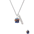 thumbnail image 2 of Delight Jewelry Resin Blue Alien with Orange Dots Silvertone Sisters Best Friends Forever Bar Charm Necklace, 23", 2 of 4
