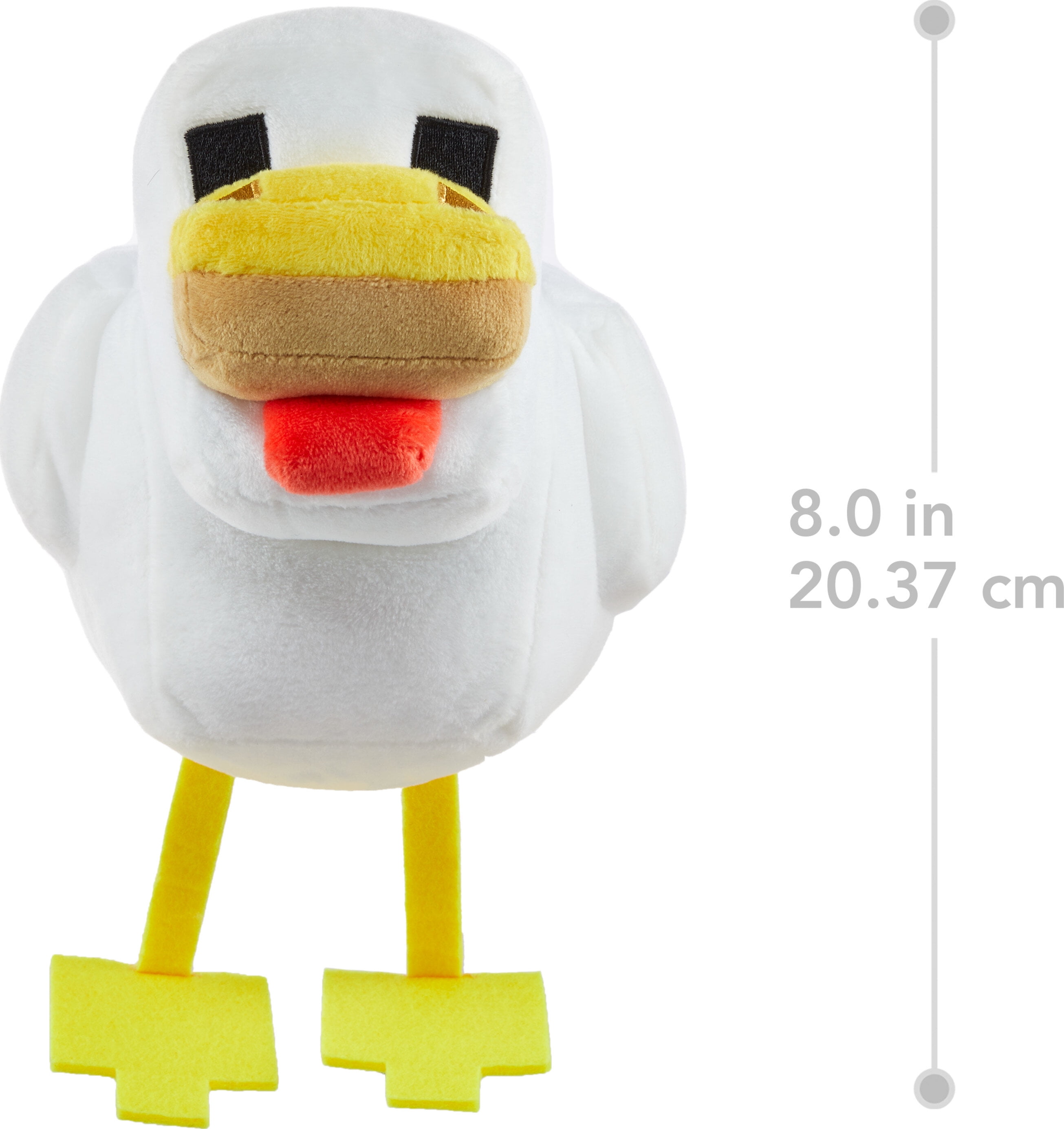 Minecraft Plush Chicken Toy, 8-inch Collectible Soft Doll Inspired by Video Game Character