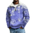 thumbnail image 2 of QHRMKOG 2025 Christmas Sweatshirt Men Casual Christmas Tree Graphic Stand Up Collar Sweater Relaxed Fit Long Sleeve Half Zip Sweatshirts Autumn Pullover with Pockets Purple M, 2 of 4