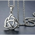 thumbnail image 2 of Trinity Celtic Knot Necklace Pendant 14K White Gold Vintage Nordic Lucky Necklace Men's Irish Amulet Jewelry, 2 of 6