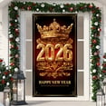 thumbnail image 4 of Happy New Year Door Cover Black and Gold Banner for Party Decorations Crown Balloon Backdrop Sign for Photo Booth Prop Wall Decor (B), 4 of 8
