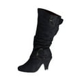 thumbnail image 1 of Wyzesi Bottes Marron pour Femmes Mollet Large Chaussures Mi-Hautes Bottines pour Femmes Bottines à Talon Bottes Talon Haut Rétro Bottes d'Hiver Froides pour Femmes, 1 of 4