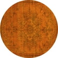 thumbnail image 1 of Ahgly Company Machine Washable Indoor Round Oriental Yellow Industrial Area Rugs, 6' Round, 1 of 4