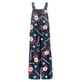 thumbnail image 6 of Iaqnaocc Christmas Jumpsuits for Women Plus Size Funny Christmas Graphic Sleeveless Jumpsuits Rompers Casual Adjustable Strap Jumpsuits Fashion Cotton Linen Holiday Overalls Blue 4XL, 6 of 6