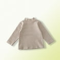 thumbnail image 5 of Elainilye Fashion Toddler Girl Sweatshirt Half Turtleneck Long-Sleeved Bottoming Shirt Solid Top Sizes 6M-4Y,Brown, 5 of 6