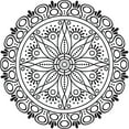 thumbnail image 1 of Printtoo Crafting Stamp Floral Mandala Pattern Wooden Round Rubber Stamps Scrap-booking-4 Inch, 1 of 1