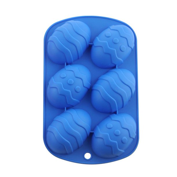 Wdftyju Molde de huevo de Pascua 3D para chocolate, molde de silicona para hornear, 6 cavidades (azul) Wdftyju 4nw9cq5ty1lp3qd3