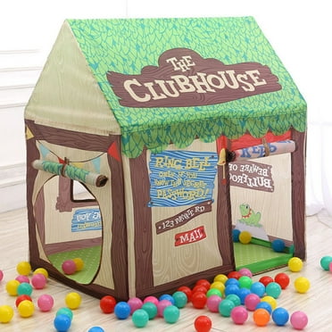Eccomum Clubhouse Tent, Kids Play Tents for Boys School Toys for Indoor and Outdoor Games Playhouse with Roll-up Door and Windows