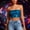 001 Light Blue, variant on Womens Strapless Tube Tops Basic Backless Sleeveless Bandeau Going Out Crop Tops Carnival Sequins Tube