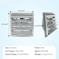 thumbnail image 2 of 24" Aluminum Wall Mounted Shutter Exhaust Fan - 3500 CFM High-Speed Automatic Attic Ventilation Fan, 2 of 7