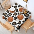 thumbnail image 2 of White Leopard Basketballs Pattern Square Tablecloth,Waterproof Square Table Cover,Wipeable Spillproof Washable Table Cover for Home Kitchen Party Decor 52"x52"(132x132cm), 2 of 6