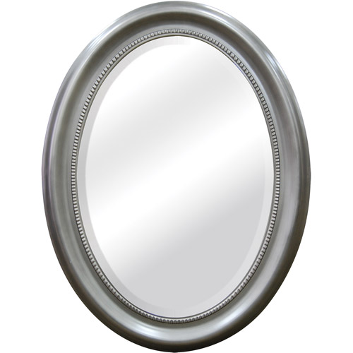 22" x 29" Oval Mirror, Silver