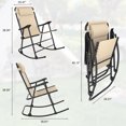 thumbnail image 4 of Lacoo Zero Rocking Gravity Chair with Headrest Pillow Folding Recliner Foldable Lounge Chair for Poolside, Lawn and Patio, Beige, 4 of 7