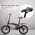 thumbnail image 5 of Uenjoy 20" Foldable Bike 7 Speed Folding City Commuter Bicycle Shimano Dreailleur Disc Brake Red Black, 5 of 6