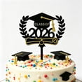 thumbnail image 4 of Class of 2026 Glitter Cake Topper – Congrats Grad Cap Pick for High School and College Graduation – 2026 Graduation Party Supplies for Cake and Dessert Decorations, 1 PCS (Black-2), 4 of 7