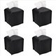 thumbnail image 1 of 4X Caja de PañUelos de Papel con Soporte Cuadrado de de PU, Caja de PañUelos Faciales, Dispensador de Papel en Rollo para Cuarto de BañO Tocador, Negro, 1 of 4