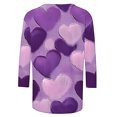 thumbnail image 4 of Tumotour Pullover Sweatshirts For Women Crew Neck 3/4 Sleeve Valentine'S Day Printed Tops Casual Cute Tunic Tops Tees Blouses Loose Pullover Tops, 4 of 5