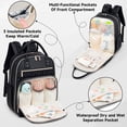 thumbnail image 3 of Mochila para pañales Tealari, elegante, impermeable, de viaje, negra, 3 of 7
