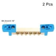 thumbnail image 3 of 2 Pcs 6 Positions Bridge Design Terminal Bus Bar Terminal Block Brass Wire Screw Blue 94x12x22mm, 3 of 6