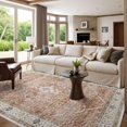 thumbnail image 1 of Boho Vintage Round Rug ft- Faux Wool Dreely Washable Area Rug Small Distressed Throw Rugs Floor Carpet for Door Mat Entryway Bedrooms Laundry (Round - ; Diameter Border ), 1 of 7