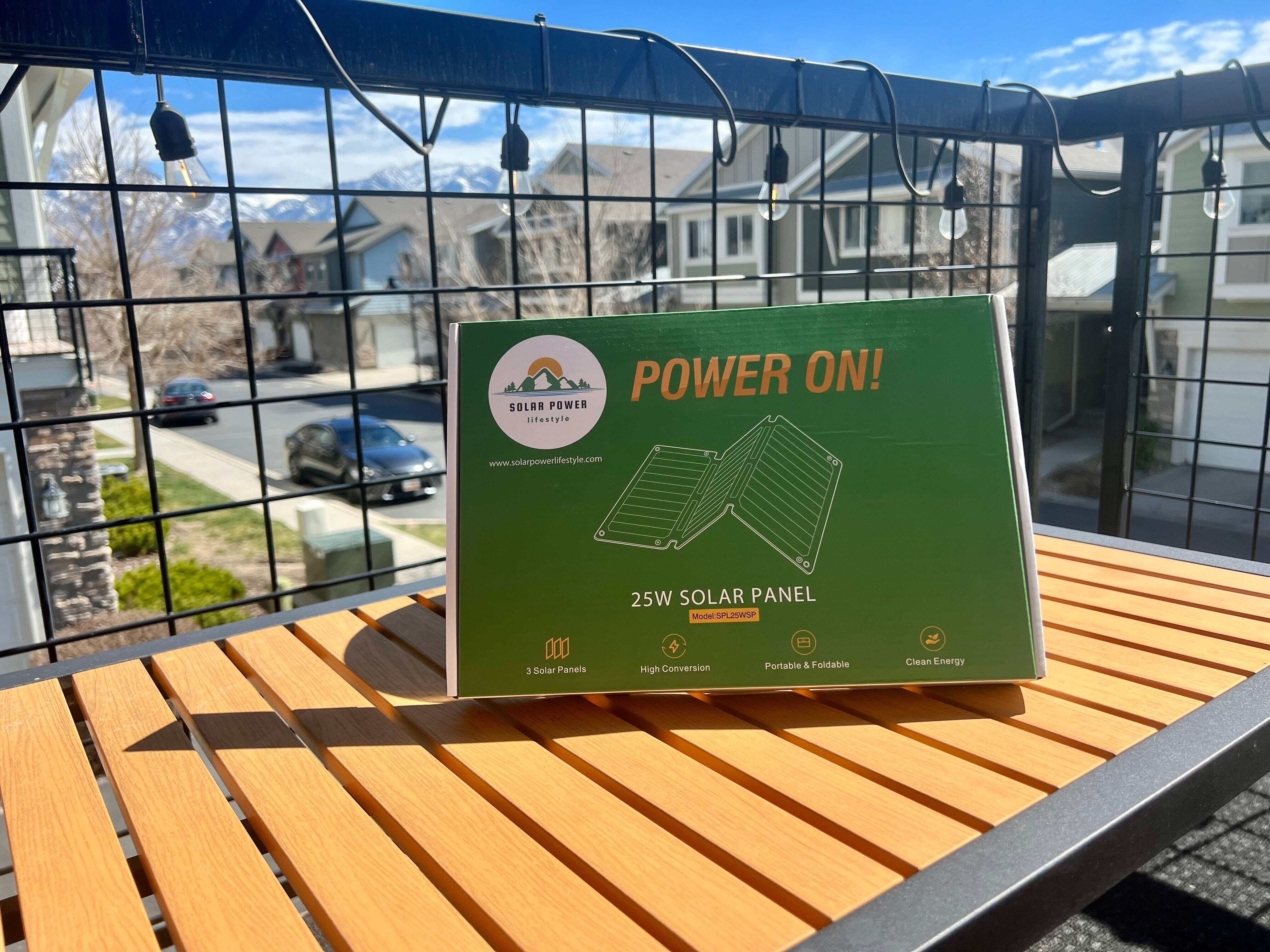 Solar Power Lifestyle 25W Solar Panel for Camping, Hiking, Outdoor Adventures, & Emergency Prep