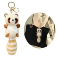 thumbnail image 2 of Plush Raccoon Keychain Ornament Lovely Pendants Keys Holder Backpack Handbag Charm Fashion Jewelry for Women, 2 of 9
