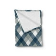thumbnail image 2 of Navy Soft Flannel Fleece Blanket, Abstract Checkered Tartan Geometric Classic Squares with Scottish Effects, Cozy Plush for Indoor and Outdoor Use, 60" x 80", Dimgrey White Dark Blue, by Ambesonne, 2 of 5