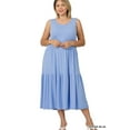 thumbnail image 3 of Zenana's Women & Plus Round Neck Sleeveless A-Line Ruffle Tiered Casual Sun Maxi Dress, 3 of 3