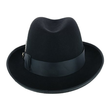 Bruno Capello Godfather Homburg Hat with Feather (Men's) | Walmart