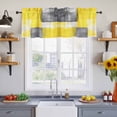 thumbnail image 2 of 2 Pack Abstract Yellow Gary Paint Valance for Window Retro Mottled Oil Painting Kitchen Valance Rod Pocket Short Curtain Topper Decorative Window Treatment for Living Room Bedroom 42"x18", 2 of 8