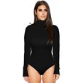 thumbnail image 1 of nipocaio Haut à Col Roulé Manches Longues pour Femmes une-Pièce Chemise Noire, 1 of 5