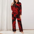 thumbnail image 2 of Lsque The Red Head Skull Pattern Long Sleeve Pajama Set for Women - Soft 2-Piece Sleepwear and Loungewear Set with Pockets, Comfy Nightwear-X-Large, 2 of 7