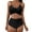 Black, variant on Siilsaa Women Wrap Bikini Set Push Up High Waisted 8 Piece Swimsuits Black,S