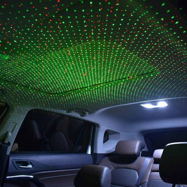 POINTERTECK Projecteur d'Étoile de Nuit d'Usb LEDCARE 2 en 1 Lampe de Plafond de Voiture Réglable Romantique Rouge/violet Lumière Intérieure Bleue Projecteur d'Étoile Portable de Toit de Voiture d'Usb pour les Plafonds de Voitures