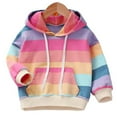 thumbnail image 3 of 3-7T Girls and Toddlers' Rainbow Pullover Hoodie Sweatshirt Jacket Top, 3 of 12