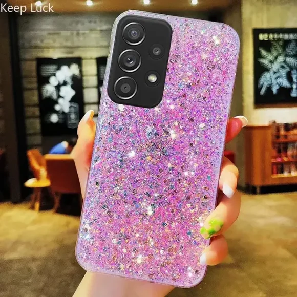 Funda de silicona con purpurina brillante para Samsung Galaxy  funda trasera suave para Samsung Galaxy A14  A15  A25  A24  A34  A13  A32  A52  A72  A23  A50  A51  A71  A11  A21S  A31  A20