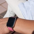thumbnail image 6 of Watch Leather Band Strap, TUFRIND Genuine Premium Leather Band Compatible with Apple Watch (Rose Red + Wine, 38/40 mm), 6 of 7