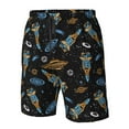 thumbnail image 3 of Wukai Space Rocket Print Beach Trunks with Compression Liner Swimsuit Quick Dry Beach Sports Shorts with Pocket-XX-Large, 3 of 8