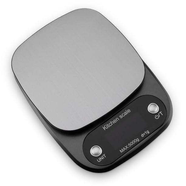 Escala de cocina LCD LCD LCD Pantalla digital Escalas de pesas electrónicas Peso gram Aleación Pesaje de plástico Cocinar 5kg0.1g Black sidaley HA009843-02B