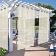 thumbnail image 2 of Rosnek Outdoor Linen Sheer Curtains for Patio Waterproof 52 x 96inch Grommet Semi-Sheer Voile Drape for Living Room, Porch, Pergola, Gazebo, Beige, 1 Panel, 2 of 7