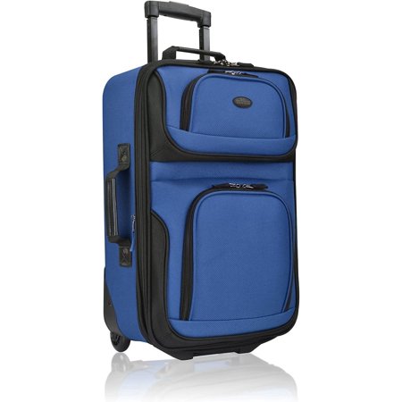 Lightweight Carry-On Suitcase 20" Softside Expandable Design, Durable, Business and Travel, Blue, Single
