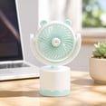thumbnail image 1 of Miniventilador portátil de mano con alimentación USB recargable, diseño compacto, flujo de aire silencioso, agarre ergonómico para uso en exteriores, viajes, oficina y interiores., 1 of 5