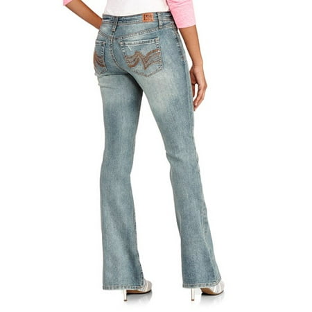 L.e.i. - Juniors' Bridget Curvy Bootcut Jeans - Petite - Walmart.com