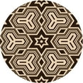 thumbnail image 1 of Ahgly Company Machine Washable Indoor Round Transitional Black Brown Area Rugs, 6' Round, 1 of 7