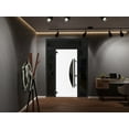 thumbnail image 4 of Front Exterior Prehung Steel Door / Ronex 1077 Teak / 2 Side and Top Exterior Window Sidelite / Entry Metal Modern Painted W14+36+14" x H80+16" Right hand Inswing, 4 of 6