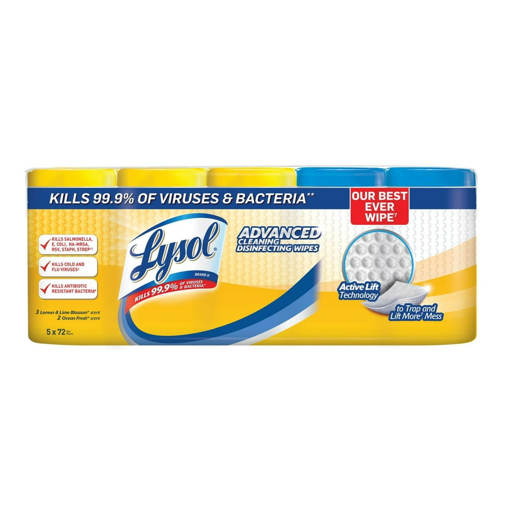 Product of Lysol Advanced Cleaning Disinfecting Wipes Variety Pack, 5